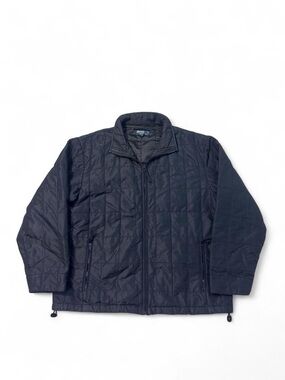 Vintage 90s Polo Ralph Lauren full zip quilted bomber jacket black XL mens